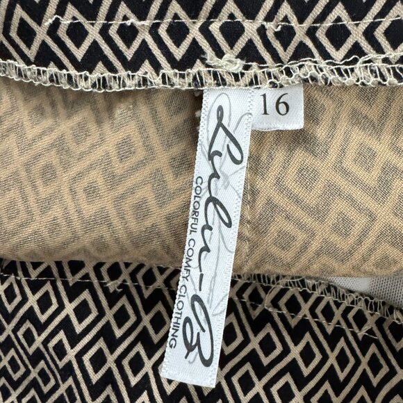 Lulu B Cropped Pull On Pants Womens Size 16 Geometric Print Stretch PT-2447 - Picture 9 of 11